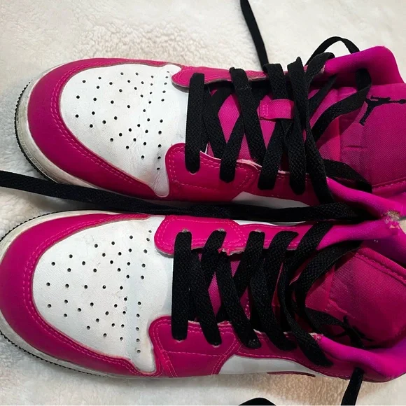 Nike Fuchsia and White Air Jordans - Picture 8 of 9